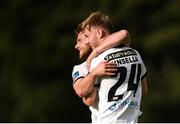 26 August 2017; Steven Kinsella of Dundalk, right, celebrates with team-mate Conor Clifford of Dundalk after scoring his side's third goal during the Irish Daily Mail FAI Cup Second Round match between Crumlin United and Dundalk at Iveagh Grounds in Drimnagh, Dublin. Photo by Cody Glenn/Sportsfile