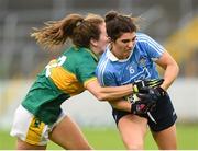 26 August 2017; Niamh Collins of Dublin in action against Denise Hallissey of Kerry during the TG4 Ladies Football All-Ireland Senior Championship Semi-Final match between Dublin and Kerry at Semple Stadium in Thurles, Co. Tipperary. Photo by Matt Browne/Sportsfile