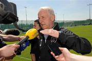 24 May 2012; Republic of Ireland manager Giovanni Trapattoni speaking to the media during a press conference ahead of their International Friendly against Bosnia & Herzegovina on Saturday. Republic of Ireland Press Conference, Gannon Park, Malahide, Co. Dublin. Picture credit: Oliver McVeigh / SPORTSFILE