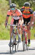 24 May 2012; Matthew Higgins, Node4 Giordana, leads Christian Varley, Isle Of Man Bikeline, during the fifth stage of the 2012 An Post Rás. Bundoran - Buncrana. Picture credit: Stephen McCarthy / SPORTSFILE