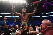 26 August 2017; Badou Jack celebrates following his WBA World Light Heavyweight Title fight with Nathan Cleverly on the undercard of the super welterweight boxing match between Floyd Mayweather Jr and Conor McGregor at T-Mobile Arena in Las Vegas, USA. Photo by Stephen McCarthy/Sportsfile