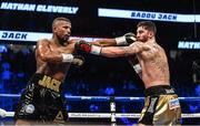 26 August 2017; Badou Jack, left, and Nathan Cleverly during their WBA World Light Heavyweight Title fight on the undercard of the super welterweight boxing match between Floyd Mayweather Jr and Conor McGregor at T-Mobile Arena in Las Vegas, USA. Photo by Stephen McCarthy/Sportsfile