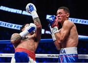 26 August 2017; Gervonta Davis, left, and Francisco Fonseca during their super-featherweight bout on the undercard of the the super welterweight boxing match between Floyd Mayweather Jr and Conor McGregor in Las Vegas, USA. Photo by Stephen McCarthy/Sportsfile