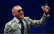 26 August 2017; Conor McGregor during the post fight press conference following his super welterweight boxing match against Floyd Mayweather Jr at T-Mobile Arena in Las Vegas, USA. Photo by Stephen McCarthy/Sportsfile
