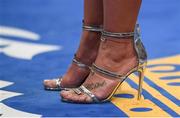 26 August 2017; A detailed view of Demi Lovato's shoes as she preforms the American national anthem &quot;The Star-Spangled Banner&quot; prior to the super welterweight boxing match between Floyd Mayweather Jr and Conor McGregor at T-Mobile Arena in Las Vegas, USA. Photo by Stephen McCarthy/Sportsfile