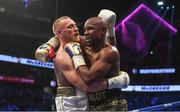 26 August 2017; Conor McGregor, left, and Floyd Mayweather Jr during their super welterweight boxing match at T-Mobile Arena in Las Vegas, USA. Photo by Stephen McCarthy/Sportsfile