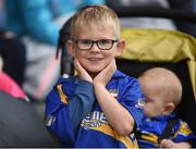 26 August 2017; Five year old Tipperary supporter Jayden Meaney-Lawlor during the TG4 Ladies Football All-Ireland Intermediate Championship Semi-Final match between Meath and Tipperary at Semple Stadium in Thurles, Co. Tipperary. Photo by Matt Browne/Sportsfile