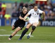 26 August 2017; Emily Scarratt of England in action against Kendra Cocksedge of New Zealand during the 2017 Women's Rugby World Cup Final match between England and New Zealand at Kingspan Stadium in Belfast. Photo by John Dickson/Sportsfile