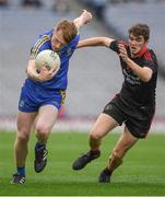 27 August 2017; Paul Carey of Roscommon in action against Matthew McCusker of Tyrone during the All-Ireland U17 Football Championship Final match between Tyrone and Roscommon at Croke Park in Dublin. Photo by Ray McManus/Sportsfile