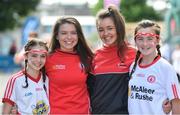 27 August 2017; Tyrone supporters, from left, Ellen McCann, Emma Campbell, Michaela Mimnagh and Holly Darcy, from Beragh ahead of the GAA Football All-Ireland Senior Championship Semi-Final match between Dublin and Tyrone at Croke Park in Dublin. Berra Photo by Ramsey Cardy/Sportsfile
