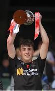 27 August 2017; Cormac Munroe of Tyrone lifts the cup after after the All-Ireland U17 Football Championship Final match between Tyrone and Roscommon at Croke Park in Dublin. Photo by Ray McManus/Sportsfile