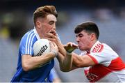 27 August 2017; David Lace of Dublin is tackled by Oran McGill of Derry during the Electric Ireland GAA Football All-Ireland Minor Championship Semi-Final match between Dublin and Derry at Croke Park in Dublin. Photo by Ramsey Cardy/Sportsfile