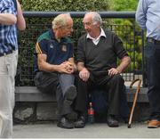 27 August 2017; Meath men Tommy Lally, left, and former Chairman Barney Allen relax before the GAA Football All-Ireland Senior Championship Semi-Final match between Dublin and Tyrone at Croke Park in Dublin. Photo by Ray McManus/Sportsfile