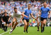 27 August 2017; Tiernan McCann of Tyrone is tackled by Paul Mannion of Dublin during the GAA Football All-Ireland Senior Championship Semi-Final match between Dublin and Tyrone at Croke Park in Dublin. Photo by Ramsey Cardy/Sportsfile
