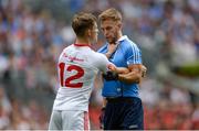 27 August 2017; Jonny Cooper of Dublin and Kieran McGeary of Tyrone before the start of the first half of the GAA Football All-Ireland Senior Championship Semi-Final match between Dublin and Tyrone at Croke Park in Dublin. Photo by Piaras Ó Mídheach/Sportsfile