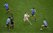 27 August 2017; Colm Cavanagh of Tyrone in action against Dublin players, left to right, James McCarthy, Niall Scully, Cian O'Sullivan, and Philip McMahon during the GAA Football All-Ireland Senior Championship Semi-Final match between Dublin and Tyrone at Croke Park in Dublin. Photo by Daire Brennan/Sportsfile