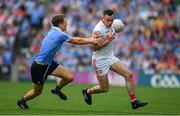 27 August 2017; Cathal McCarron of Tyrone in action against Michael Fitzsimons of Dublin during the GAA Football All-Ireland Senior Championship Semi-Final match between Dublin and Tyrone at Croke Park in Dublin. Photo by Brendan Moran/Sportsfile