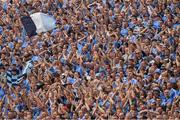 27 August 2017; Dublin supporters on Hill 16 near the end of the GAA Football All-Ireland Senior Championship Semi-Final match between Dublin and Tyrone at Croke Park in Dublin. Photo by Ray McManus/Sportsfile