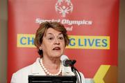 26 May 2012; Former Government Minister Nora Owen speaking during the 2012 Special Olympics Ireland AGM. Red Cow Moran Hotel, Naas Road, Dublin. Picture credit: Ray McManus / SPORTSFILE