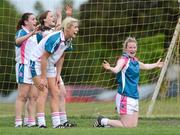 26 May 2012; Mary Kirwan, right, Laois and 2010 All Stars, appeals for a last minute penalty to the dismay of 2011 All Stars, from left, Siobhan McGrath, Dublin, Edel Murphy, Kerry and Brid Stack, Cork. The penalty was subsequently saved by Murphy to win the game by 2 points. 2012 TG4/O'Neills Ladies All-Star Tour Exhibition Game, 2010 All Stars v 2011 All Stars, Centennial Park, Toronto, Canada. Picture credit: Brendan Moran / SPORTSFILE