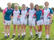 26 May 2012; Dublin players, on the 2010 and 2011 All Stars, from left, Elaine Kelly, Gemma Fay, Sinead Aherne, Amy McGuinness, Sinéad Goldrick and Rachel Ruddy. 2012 TG4/O'Neills Ladies All-Star Tour Exhibition Game, 2010 All Stars v 2011 All Stars, Centennial Park, Toronto, Canada. Picture credit: Brendan Moran / SPORTSFILE