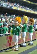 26 May 2012; The Three ‘Trap-lets’ wish the Republic of Ireland squad Good Luck. The Republic of Ireland squad travel to Italy tomorrow for a training camp ahead of the finals in Poland. Republic of Ireland v Bosnia & Herzegovina, Aviva Stadium, Lansdowne Road, Dublin. Picture credit: Diarmuid Greene / SPORTSFILE