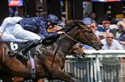 27 May 2012; Lines of Battle, with Joseph O'Brien up, on their way to winning the Big Bad Bob European Breeders Fund (C & G) Maiden. Horse Racing, the Curragh Racecourse, The Curragh, Co. Kildare. Picture credit: Ray Lohan / SPORTSFILE