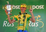 27 May 2012; Nicolas Baldo, Switzerland Atlas Jakroo, celebrates after winning the 2012 An Post Rás. Cootehill - Skerries. Picture credit: Stephen McCarthy / SPORTSFILE