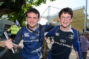 27 May 2012; Leinster supporters Will and Ben D'Arcy, right, from Dundrum, Dublin, ahead of the match. Celtic League Grand Final, Leinster v Ospreys, RDS, Ballsbridge, Dublin. Picture credit: Brian Lawless / SPORTSFILE