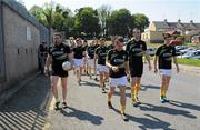 27 May 2012; The Antrim squad coming back from their warm up before the game. Ulster GAA Football  Senior Championship Quarter Final, Monaghan v Antrim, St Tiernach's Park, Clones, Co. Monaghan. Picture credit: Oliver McVeigh / SPORTSFILE