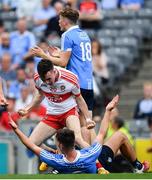 27 August 2017; John Paul Devlin of Derry celebrates a point during the Electric Ireland GAA Football All-Ireland Minor Championship Semi-Final match between Dublin and Derry at Croke Park in Dublin. Photo by Ramsey Cardy/Sportsfile