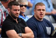 27 August 2017; Leinster and Ireland rugby players Fergus McFadden, left, and Sean Cronin in the crowd during the GAA Football All-Ireland Senior Championship Semi-Final match between Dublin and Tyrone at Croke Park in Dublin. Photo by Brendan Moran/Sportsfile