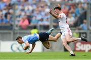 27 August 2017; Darren Daly of Dublin in action against Declan McClure of Tyrone during the GAA Football All-Ireland Senior Championship Semi-Final match between Dublin and Tyrone at Croke Park in Dublin. Photo by Piaras Ó Mídheach/Sportsfile