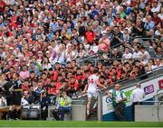 27 August 2017; Seán Cavanagh of Tyrone makes way to a seat in the Hogan Stand after being substituted during the GAA Football All-Ireland Senior Championship Semi-Final match between Dublin and Tyrone at Croke Park in Dublin. Photo by Ray McManus/Sportsfile
