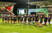 26 August 2017; New Zealand celebration Haka after the 2017 Women's Rugby World Cup Final at Kingspan Stadium in Belfast. Photo by John Dickson/Sportsfile