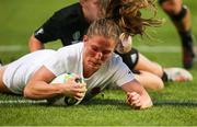 26 August 2017; Lydia Thompson of England scores a try during the 2017 Women's Rugby World Cup Final at Kingspan Stadium in Belfast. Photo by John Dickson/Sportsfile