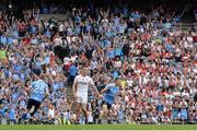 27 August 2017; Eoghan O'Gara of Dublin, left, after scoring his side's second goal during the GAA Football All-Ireland Senior Championship Semi-Final match between Dublin and Tyrone at Croke Park in Dublin. Photo by Piaras Ó Mídheach/Sportsfile