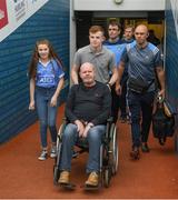 27 August 2017;  Former Antrim footballer Anto Finnegan and his children Conall and Ava ahead the GAA Football All-Ireland Senior Championship Semi-Final match between Dublin and Tyrone at Croke Park in Dublin. Photo by Ray McManus/Sportsfile