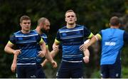28 August 2017; Leinster's Nick McCarthy, centre, and Luke McGrath during squad training at UCD in Dublin. Photo by Ramsey Cardy/Sportsfile