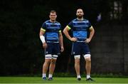 28 August 2017; Leinster's Rhys Ruddock, left, and Scott Fardy during squad training at UCD in Dublin. Photo by Ramsey Cardy/Sportsfile