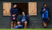 28 August 2017; Leinster's Dave Kearney, left, Joey Carbery, centre, and Isa Nacewa during squad training at UCD in Dublin. Photo by Ramsey Cardy/Sportsfile