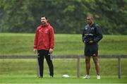 28 August 2017; Technical coach Felix Jones, left, and Simon Zebo look on during Munster Rugby Squad Training at the University of Limerick in Limerick. Photo by Diarmuid Greene/Sportsfile