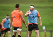 28 August 2017; Munster's Stephen Archer, right, in conversation with CJ Stander during Munster Rugby Squad Training at the University of Limerick in Limerick. Photo by Diarmuid Greene/Sportsfile