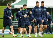 28 August 2017; Robbie Brady, centre, with from left, Stephen Ward, Ciaran Clark and Daryl Murphy of Republic of Ireland during the Republic of Ireland Squad Training at FAI NTC in Abbotstown, Dublin. Photo by Eóin Noonan/Sportsfile