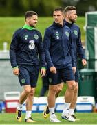 28 August 2017; Robbie Brady, left, and Ciaran Clark of Republic of Ireland during the Republic of Ireland Squad Training at FAI NTC in Abbotstown, Dublin. Photo by Eóin Noonan/Sportsfile