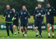 28 August 2017; Republic of Ireland players, from left to right, Darren Randolph, Shane Long, Rob Elliot and John O'Shea during the Republic of Ireland Squad Training at FAI NTC in Abbotstown, Dublin. Photo by Eóin Noonan/Sportsfile