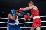 28 August 2017; Joe Ward, right, of Ireland exchanges punches with Iago Kiziria of Georgia during their light heavyweight bout at the AIBA World Boxing Championships in Hamburg, Germany. Photo by AIBA via Sportsfile