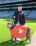 29 May 2012; In attendance at a Dublin Fire Brigade 150 year celebration photocall is Tom McLoughlin and the DFB mascot 'Paddy'. Dublin Fire Brigade and many of their friends from Fire and Police departments across the United States have travelled to Dublin to perform with them throughout the weekend, culminating in a performance at Croke Park for the Leinster GAA football senior championship 2012 quarter finals. Croke Park, Dublin. Picture credit: Ray McManus / SPORTSFILE