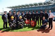 29 May 2012; In attendance at a Dublin Fire Brigade 150 year celebration photocall are Chief Fire Officer Stephen Brady and DFB members. Dublin Fire Brigade and many of their friends from Fire and Police departments across the United States have travelled to Dublin to perform with them throughout the weekend, culminating in a performance at Croke Park for the Leinster GAA football senior championship 2012 Quarter-Finals. Croke Park, Dublin. Picture credit: Ray McManus / SPORTSFILE