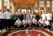 28 May 2012; The Republic of Ireland squad with manager Giovanni Trapattoni and Chief Executive of the FAI John Delaney in attendance at a civic reception for the Republic of Ireland squad at the Stabilimento Tettuccio, Montecatini, Italy. Picture credit: David Maher / SPORTSFILE